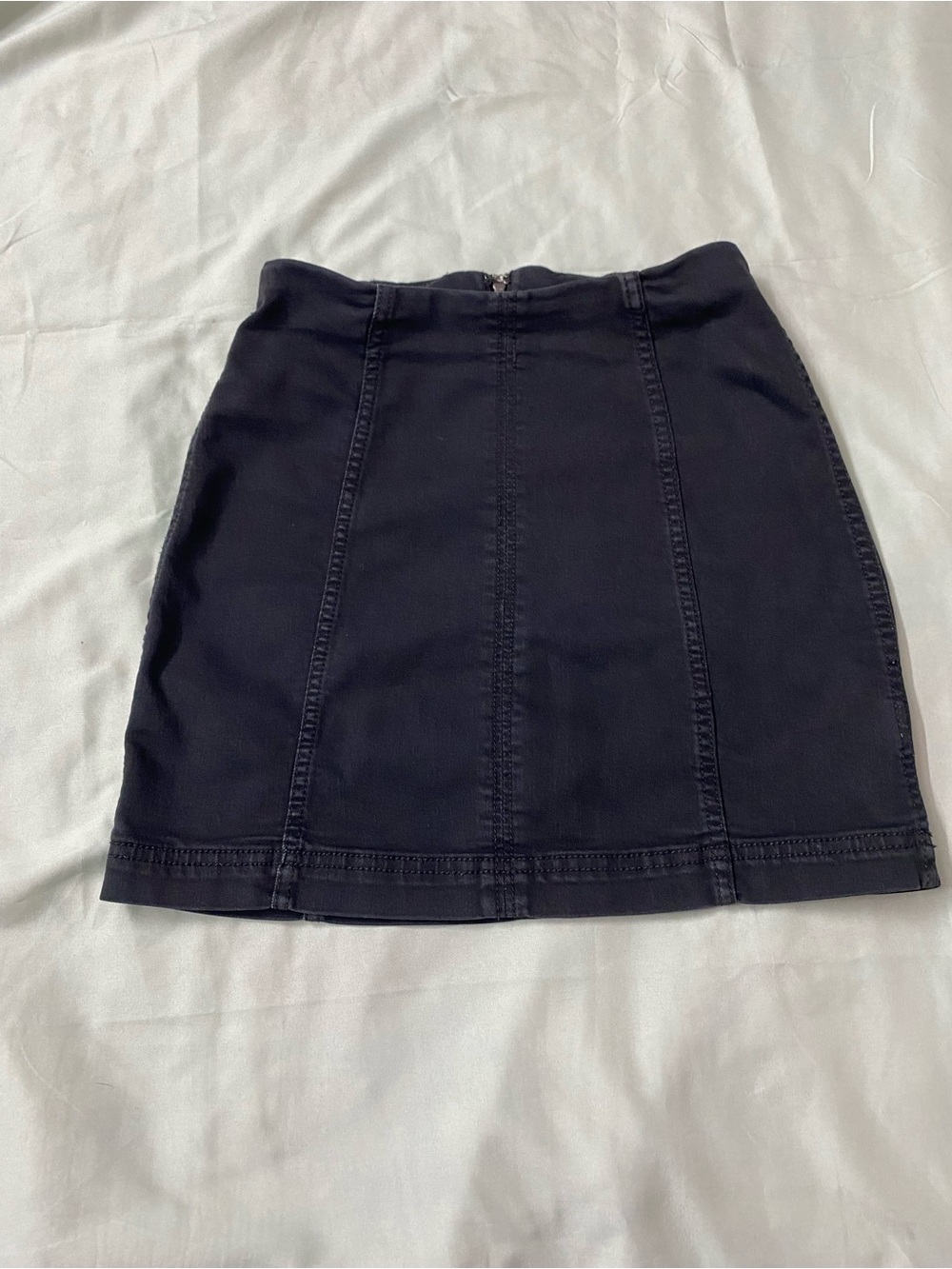 Free People Modern Femme Black Denim Mini Skirt Festival Concert Grudge - Size 2